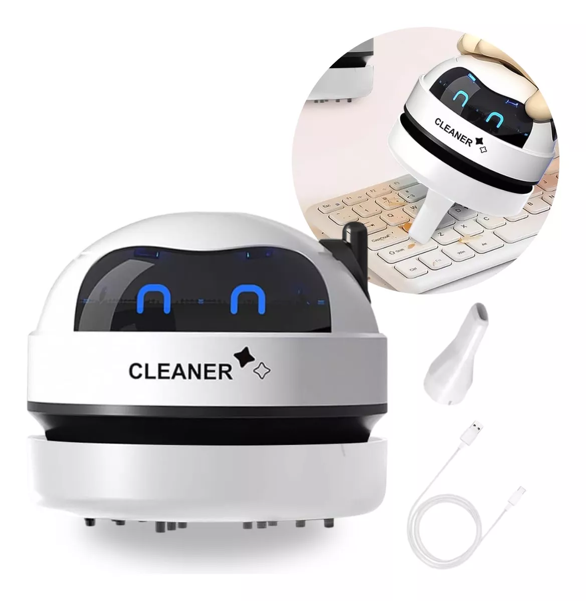 Mini Aspirador Mesa Papa Migalhas Com Coletor Recarregável - imagem 2
