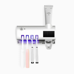 Dipenser Com Esterilizador UV Porta Escova e Pasta de Dente