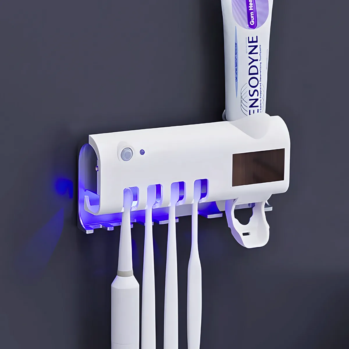 Dipenser Com Esterilizador UV Porta Escova e Pasta de Dente - imagem 2
