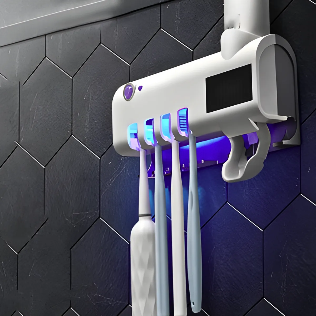 Dipenser Com Esterilizador UV Porta Escova e Pasta de Dente - imagem 4