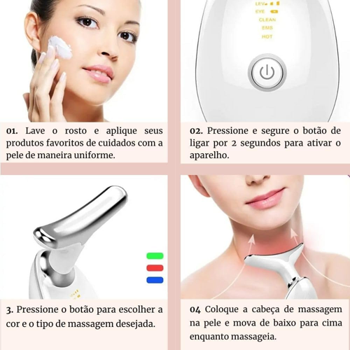 Massageador Facial Eletrico Pescoço Led Lif - imagem 3