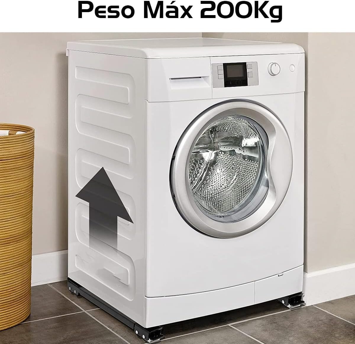 Base Suporte Com Rodinhas Ajustável Geladeira Fogão - imagem 3