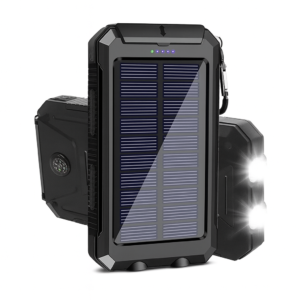 Carregador Portátil Power Bank Solar Usb Preto