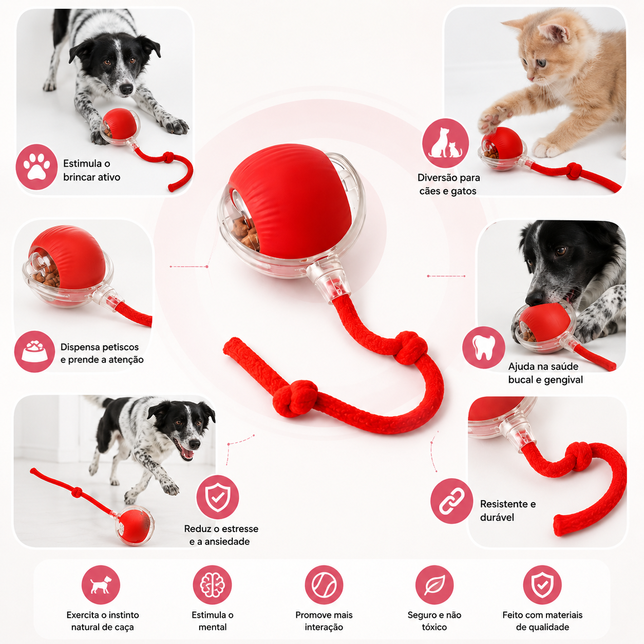 Bola Giratória Inteligente para Pet Recarregável USB - imagem 3