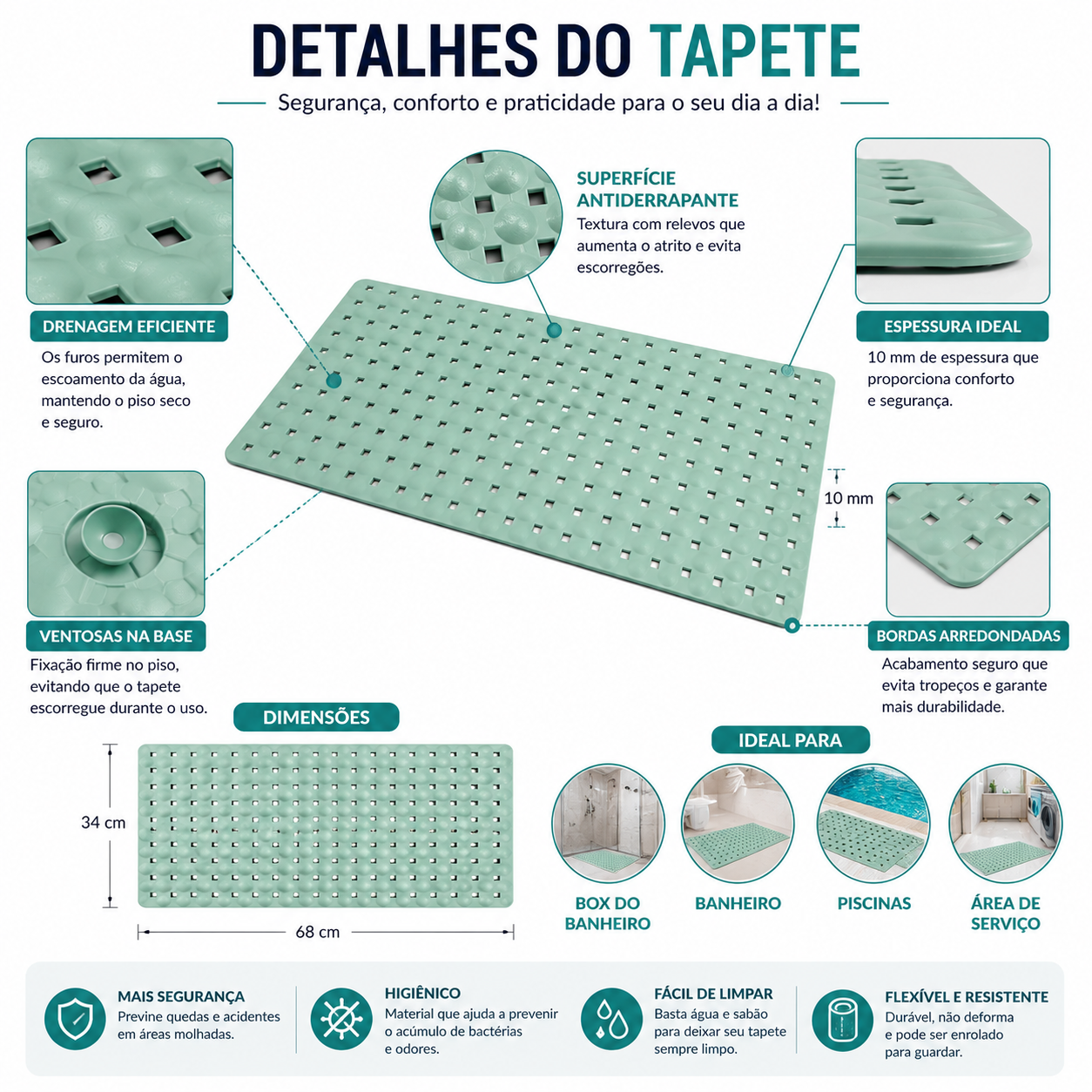 Tapete Banheiro Antiderrapante para - imagem 2