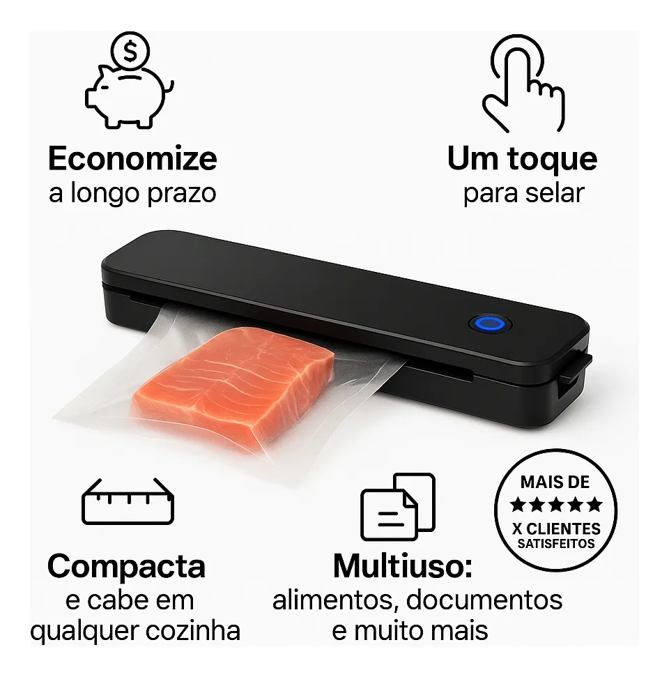 Máquina Seladora Portátil Vácuo De Alimentos 220V - imagem 4