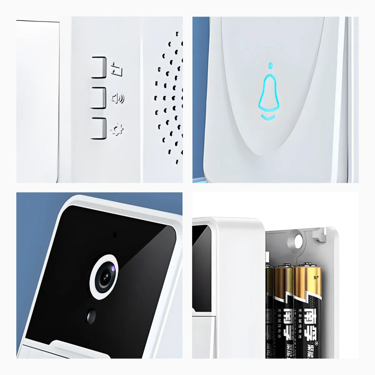 Campainha C/ Câmera Wifi S Fio Inteligente Interfone C Áudio - imagem 4