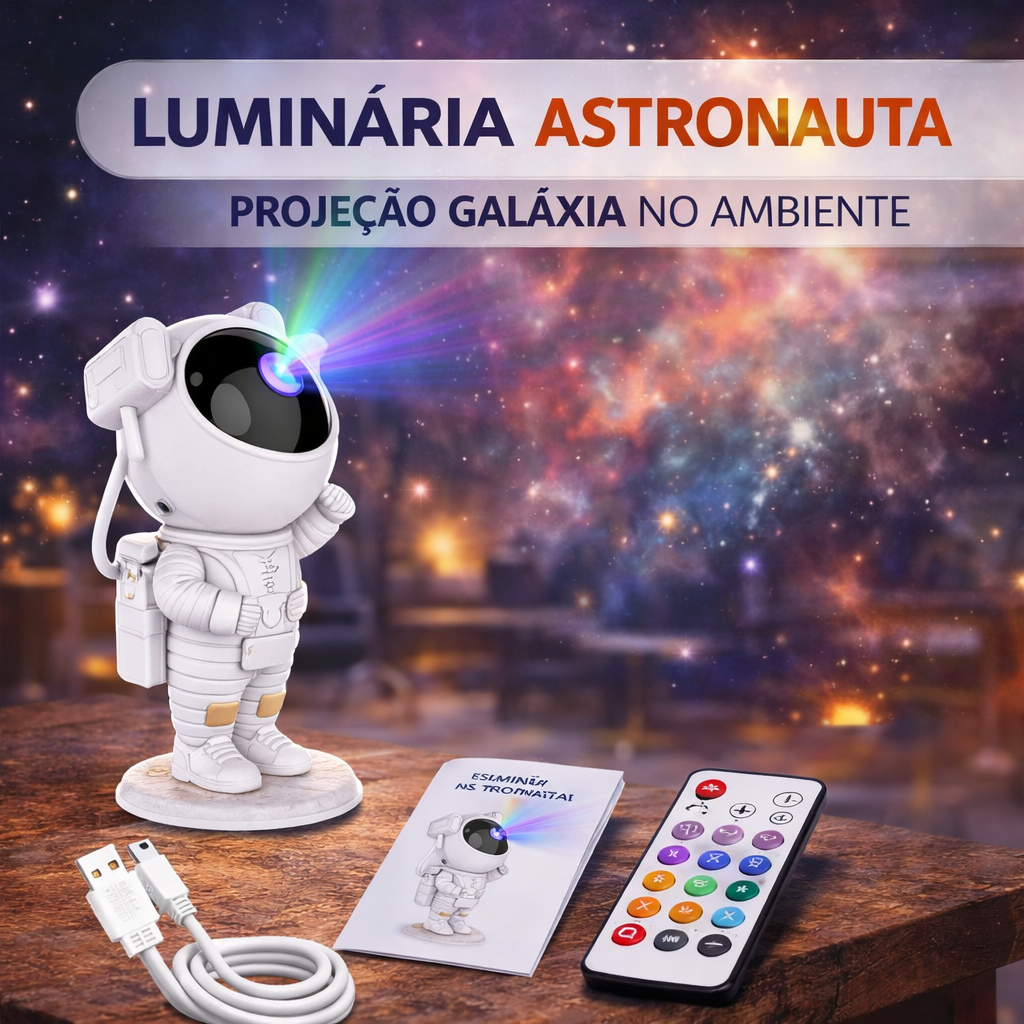Luminária Astronauta Projetor Galáxia LED RGBW - imagem 3