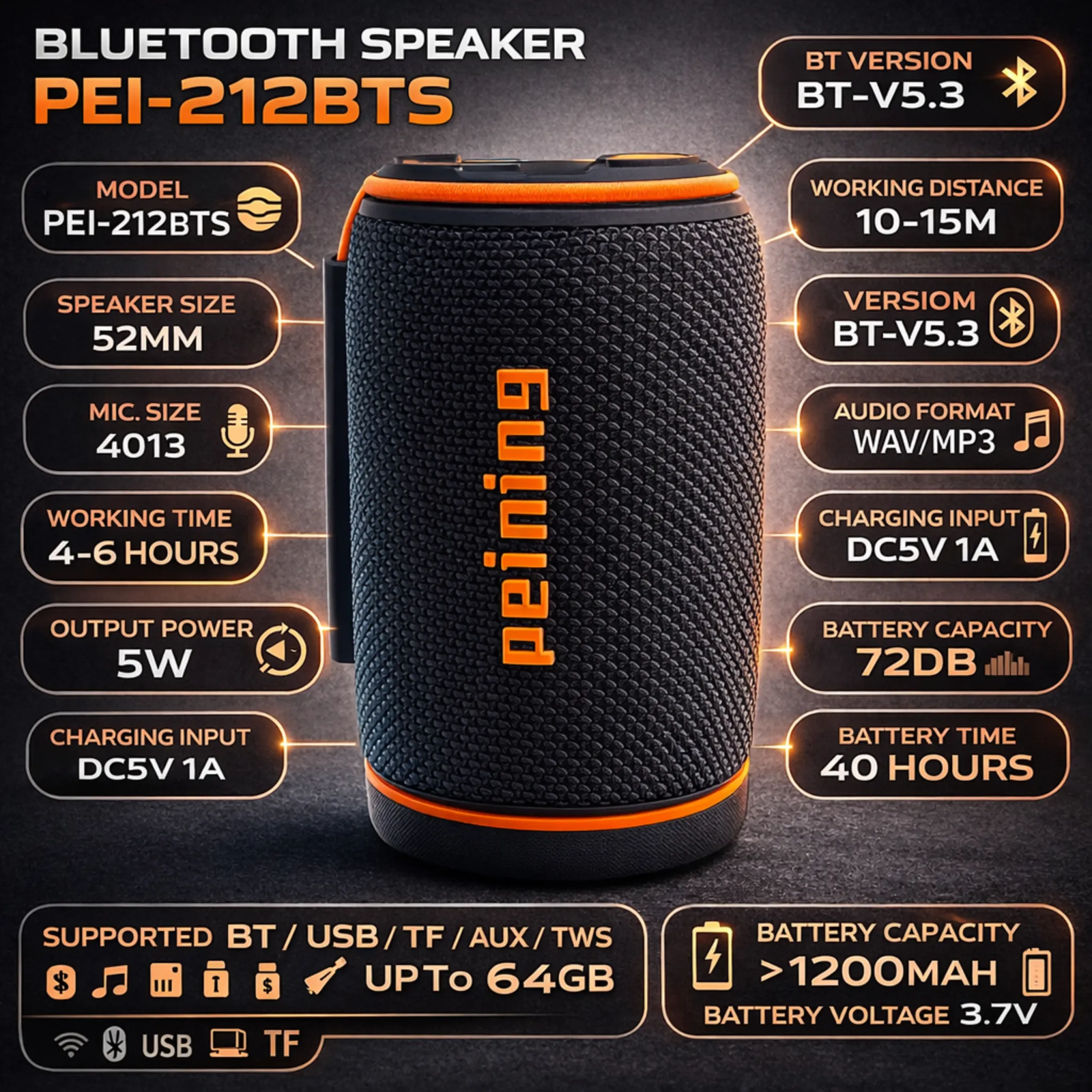 Caixa de Som Bluetooth Portátil - Imagem 2