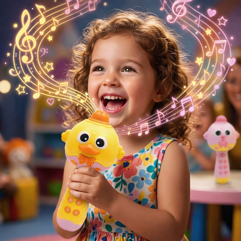 Microfone Musical Infantil Interativo com Luzes e Sons - imagem 4